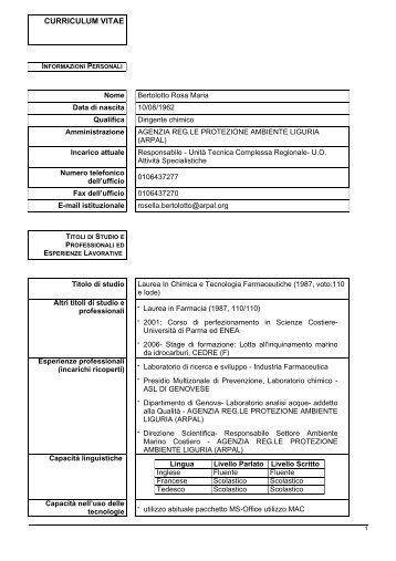 BERTOLOTTO Rosa Maria - ARPAL