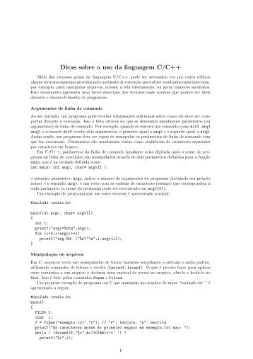 Dicas sobre o uso da linguagem C/C++ - GSE