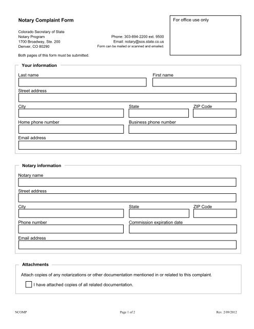 colorado secretary of state notary examples