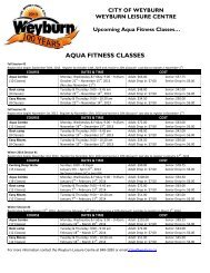 Aqua Fitness Classes - City of Weyburn