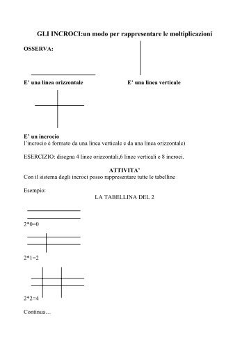 GLI INCROCI:un modo per rappresentare le ... - Maestra Sabry