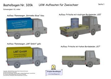 Bastelbogen 320k LKW-Aufbauten für Zweiachser - Projekt ...