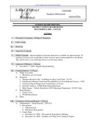 December 8, 2009 Board Documentation - School District of Waupaca