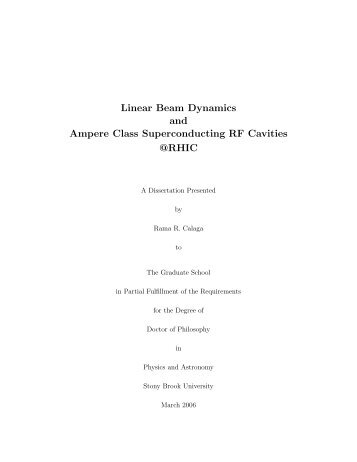 Linear Beam Dynamics and Ampere Class Superconducting RF ...
