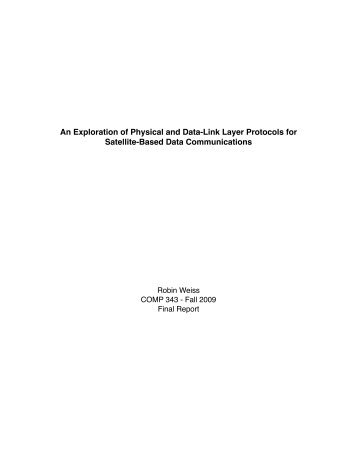 An Exploration of Physical and Data-Link Layer Protocols for ...