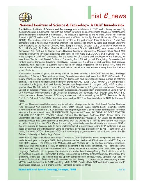 NIST e-NEWS(Vol 63, JUL 15, 2009) Special Edition