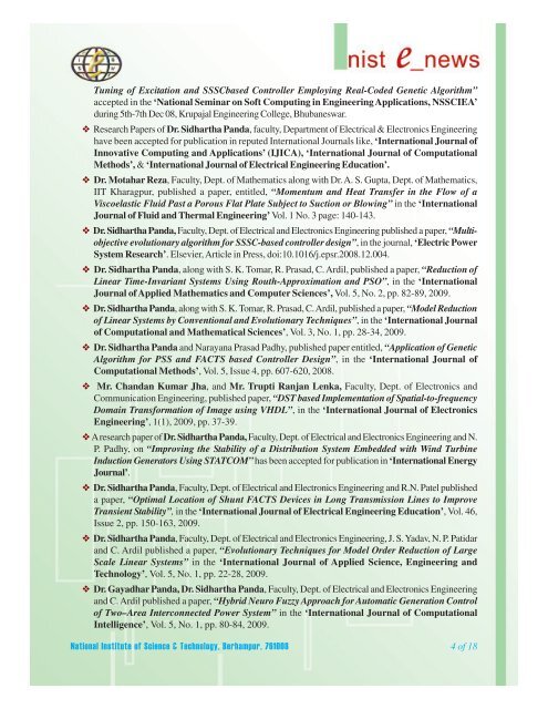 NIST e-NEWS(Vol 63, JUL 15, 2009) Special Edition