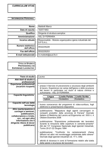 CV MALDOTTI MARCO.pdf - Azienda USL di Ferrara