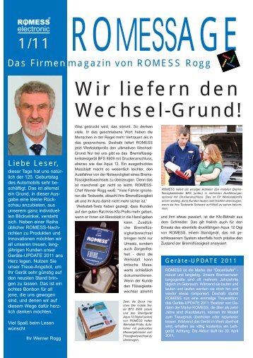 Wir liefern den Wechsel-Grund! - ROMESS Rogg Apparate + ...