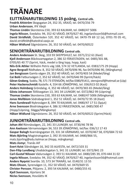 SmFIFs Kalender 2011 - SmÃ¥lands friidrottsfÃ¶rbund