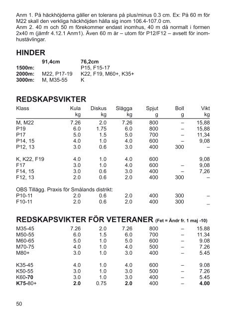 SmFIFs Kalender 2011 - SmÃ¥lands friidrottsfÃ¶rbund