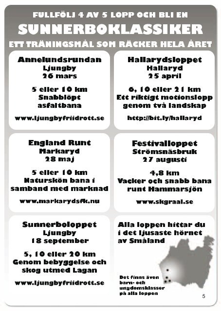 SmFIFs Kalender 2011 - SmÃ¥lands friidrottsfÃ¶rbund