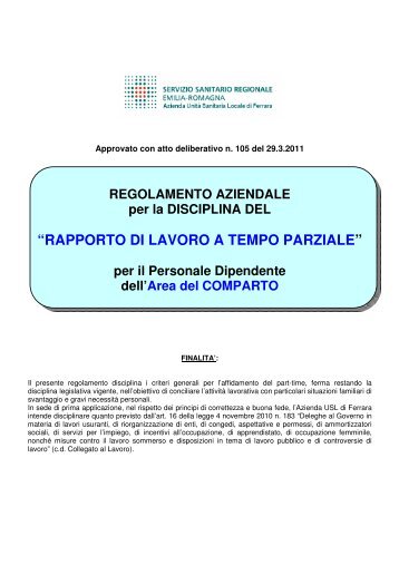 "RAPPORTO DI LAVORO A TEMPO PARZIALE (PART-TIME)" - per ...