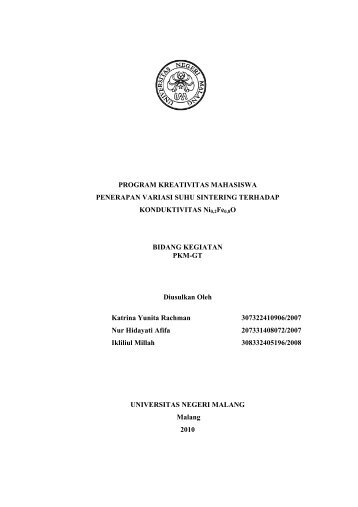 PKM-GT-10-UM-Katrina-Penerapan Variasi Suhu - Kemahasiswaan ...