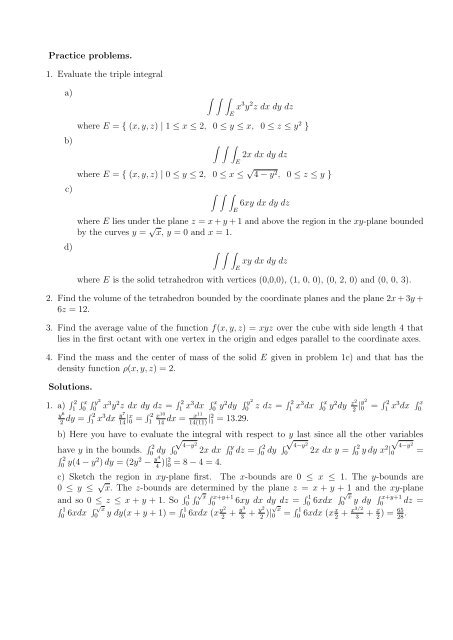 Triple Integrals