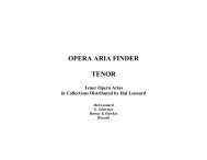 OPERA ARIA FINDER TENOR - Hal Leonard