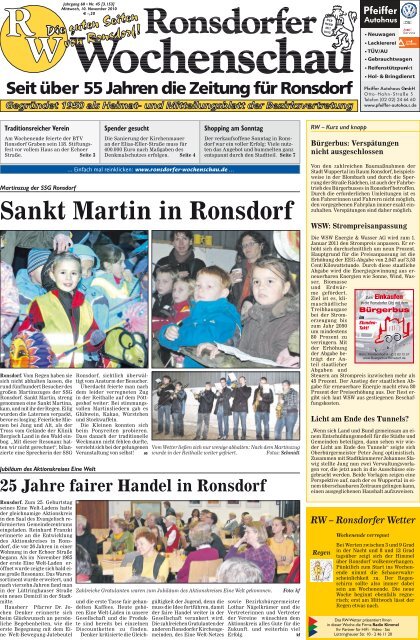 Ausgabe Nr.45 vom 10.11.2010 - Ronsdorfer Wochenschau