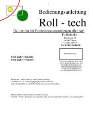 Bedienungsanleitung - Roll-tech, Fa. Reineke