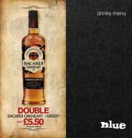 drinks menu - Blue Bar Liverpool