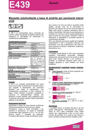 Massetto autolivellante a base di anidrite per pavimenti ... - Infobuild