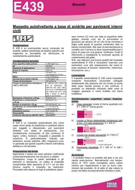 Massetto autolivellante a base di anidrite per pavimenti ... - Infobuild