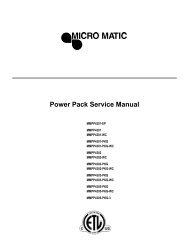 Power Pack Service Manual - Micro Matic USA