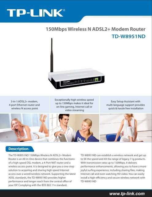 TD-W8951ND 150Mbps Wireless N ADSL2+ Modem Router