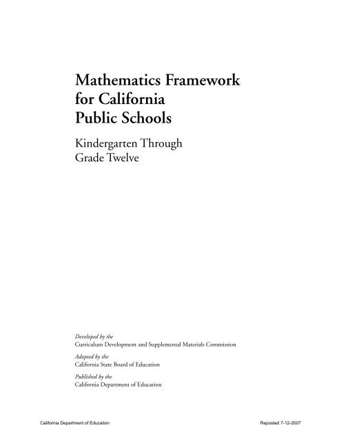 Math Framworks - Knightsen School District