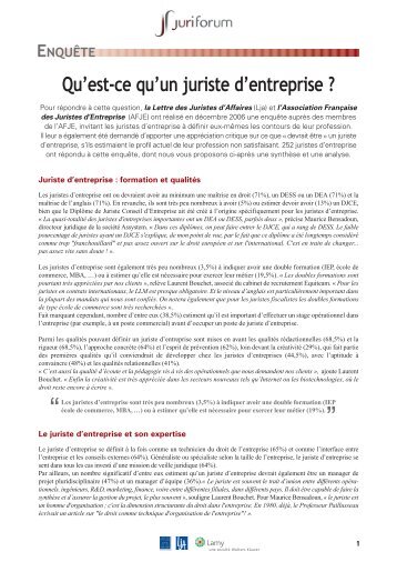 Qu'est-ce qu'un juriste d'entreprise - AFJE