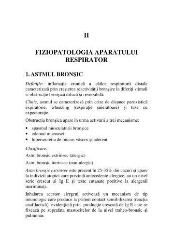 II FIZIOPATOLOGIA APARATULUI RESPIRATOR