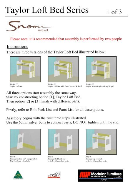 Taylor Loft Bed Series Modular Furniture