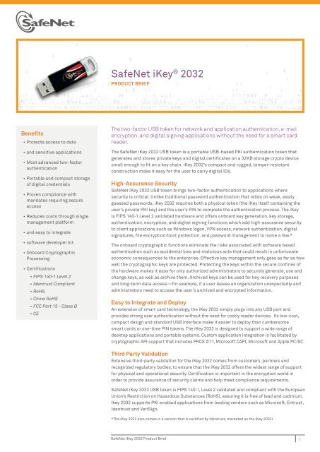 SafeNet iKeyÂ® 2032 - Thai Digital ID