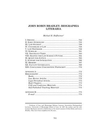 John Robin Bradley - Mississippi Law Journal
