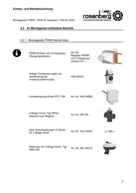 Montagesatz PWW-Nacherhitzer / PKW-Kühler für SupraBox 1100 ...