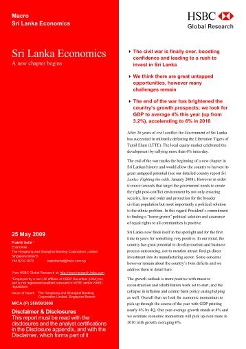 Sri Lanka Economics-A new chapter begins - Ravana