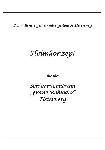 Heimkonzept - Seniorenzentrum Franz Rohleder in Elsterberg