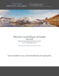 brochure commanditaires et exposants - Arcticnetmeetings.ca