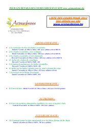 LISTE DES COURS POUR 2005 - Aromardenne