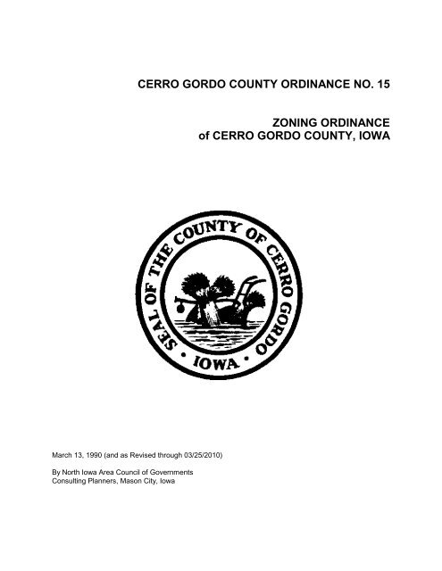 Zoning Ordinance (pdf) - Cerro Gordo County online