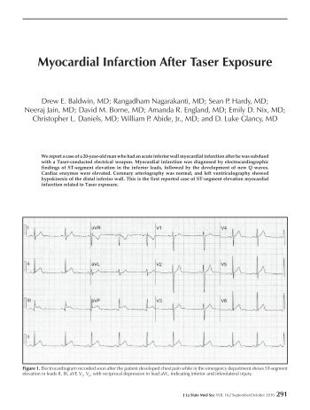 Myocardial Infarction After Taser Exposure - the Louisiana State ...