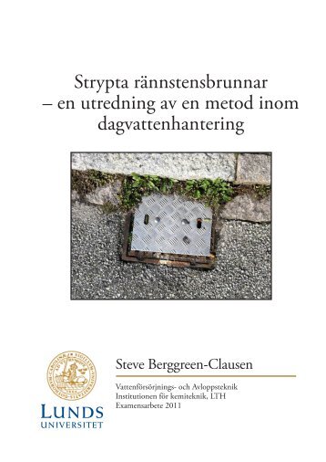 Strypta rÃ¤nnstensbrunnar â en utredning av en ... - Svenskt Vatten