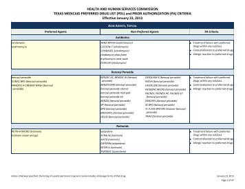 HEALTH AND HUMAN SERVICES COMMISSION TEXAS ...