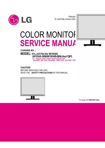 COLOR MONITOR SERVICE MANUAL - Tehnari.ru