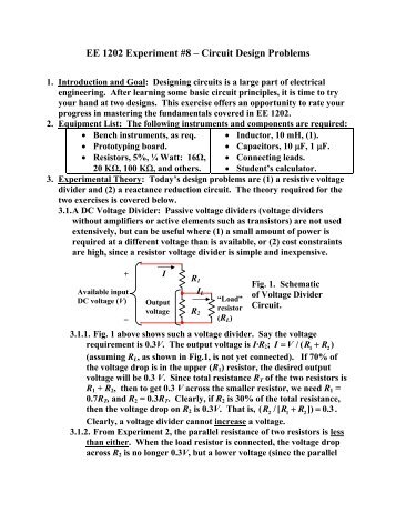 EE 1202 Experiment #8 â Circuit Design Problems