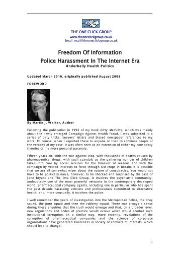 Freedom Of Information Police Harassment In The Internet Era