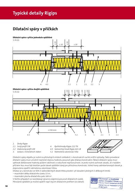 Katalog poÅ¾Ã¡rnÄ odolnÃ½ch konstrukcÃ­ suchÃ© vÃ½stavby - Rigips