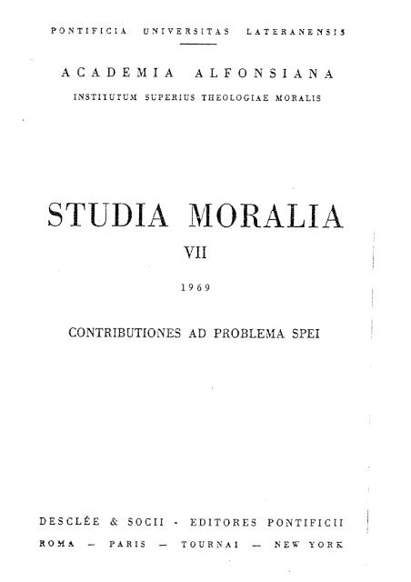 STUDlA MORALIA - Studia Moralia