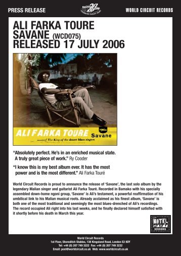 Ali Farka Toure - savane - press release.pdf - Munich Records