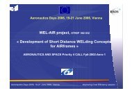 Development of Short Distance WELding Concepts for AIRframes