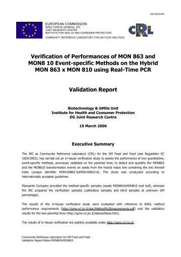 Validation report - European Union Reference Laboratory for GM ...